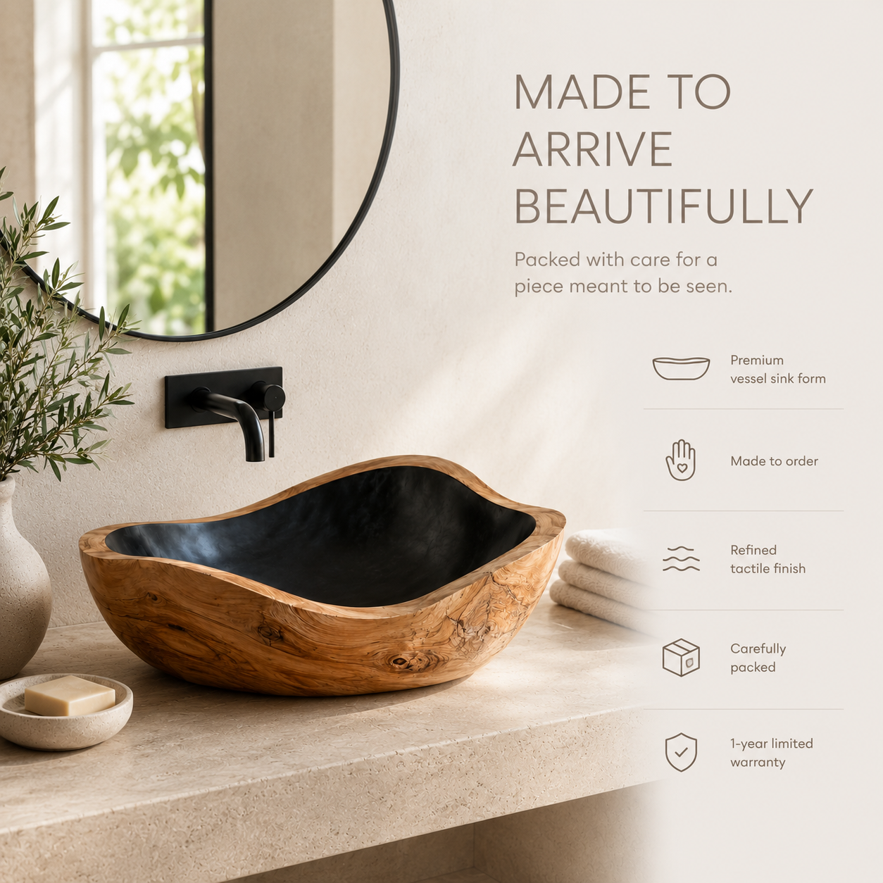 Arden Natural Stone Vessel Sink - Design 105 - product image 04