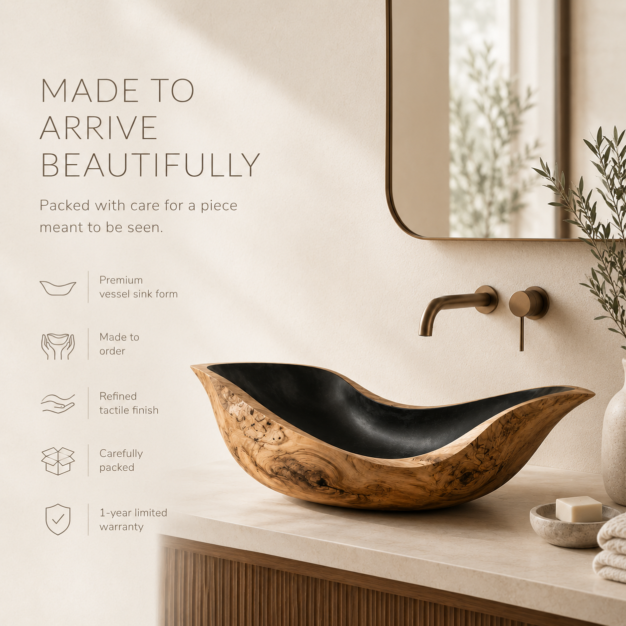 Nolan Warm Stone Vessel Sink - Design 111 - product image 06