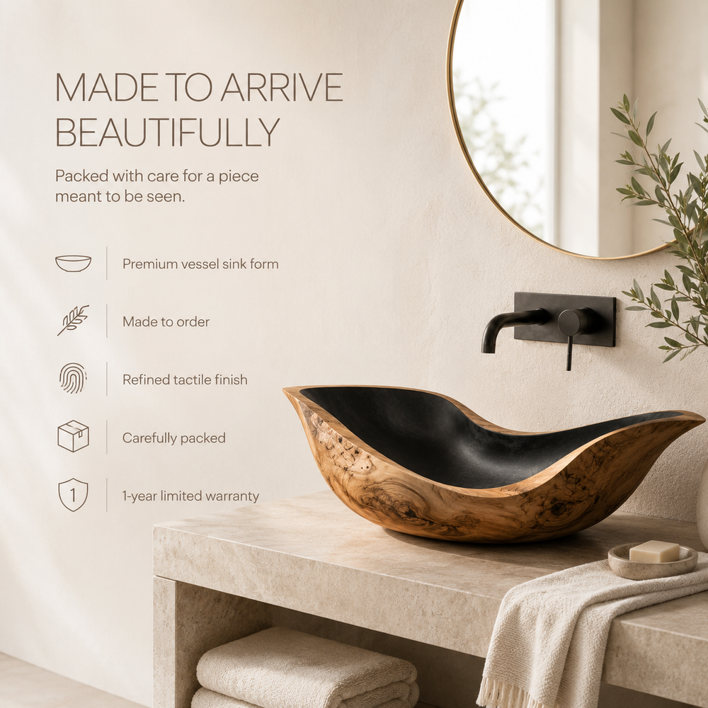 Nolan Warm Stone Vessel Sink - Design 111 - product image 09