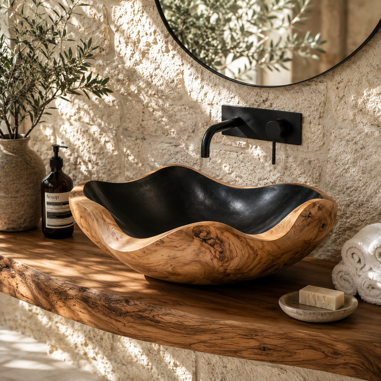 Nolan Warm Stone Vessel Sink - Design 119 - main view