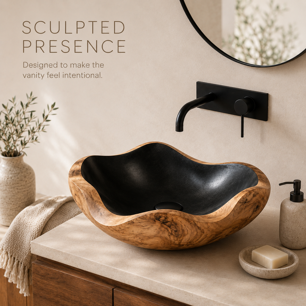 Nolan Warm Stone Vessel Sink - Design 119 - product image 06