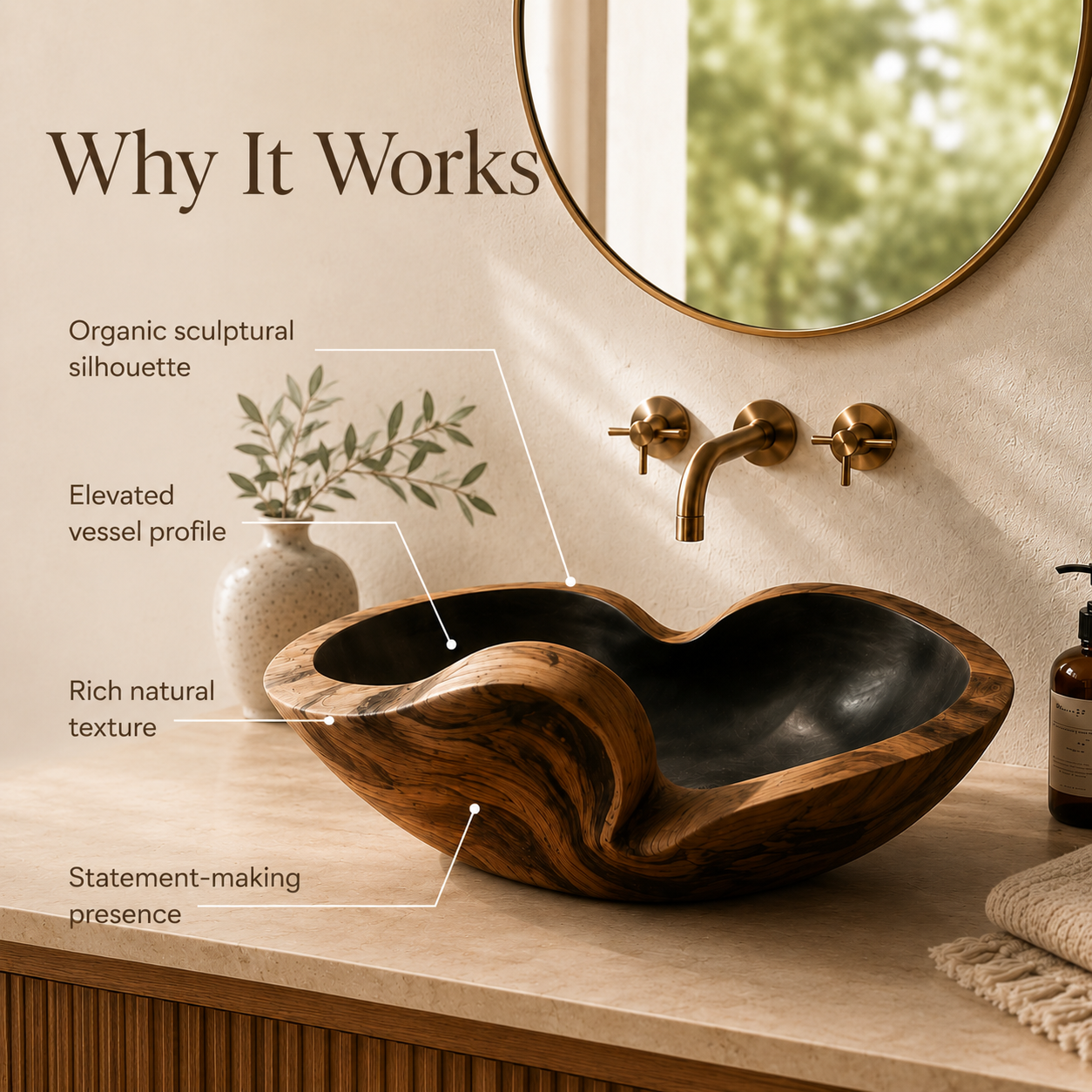 Elara Rounded Bathroom Sink - Design 133 - product image 05