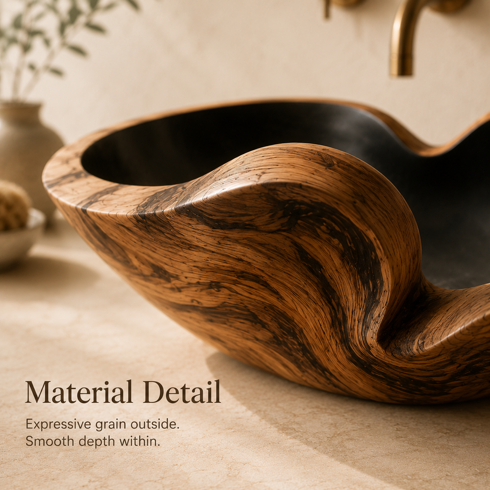 Elara Rounded Bathroom Sink - Design 133 - product image 07
