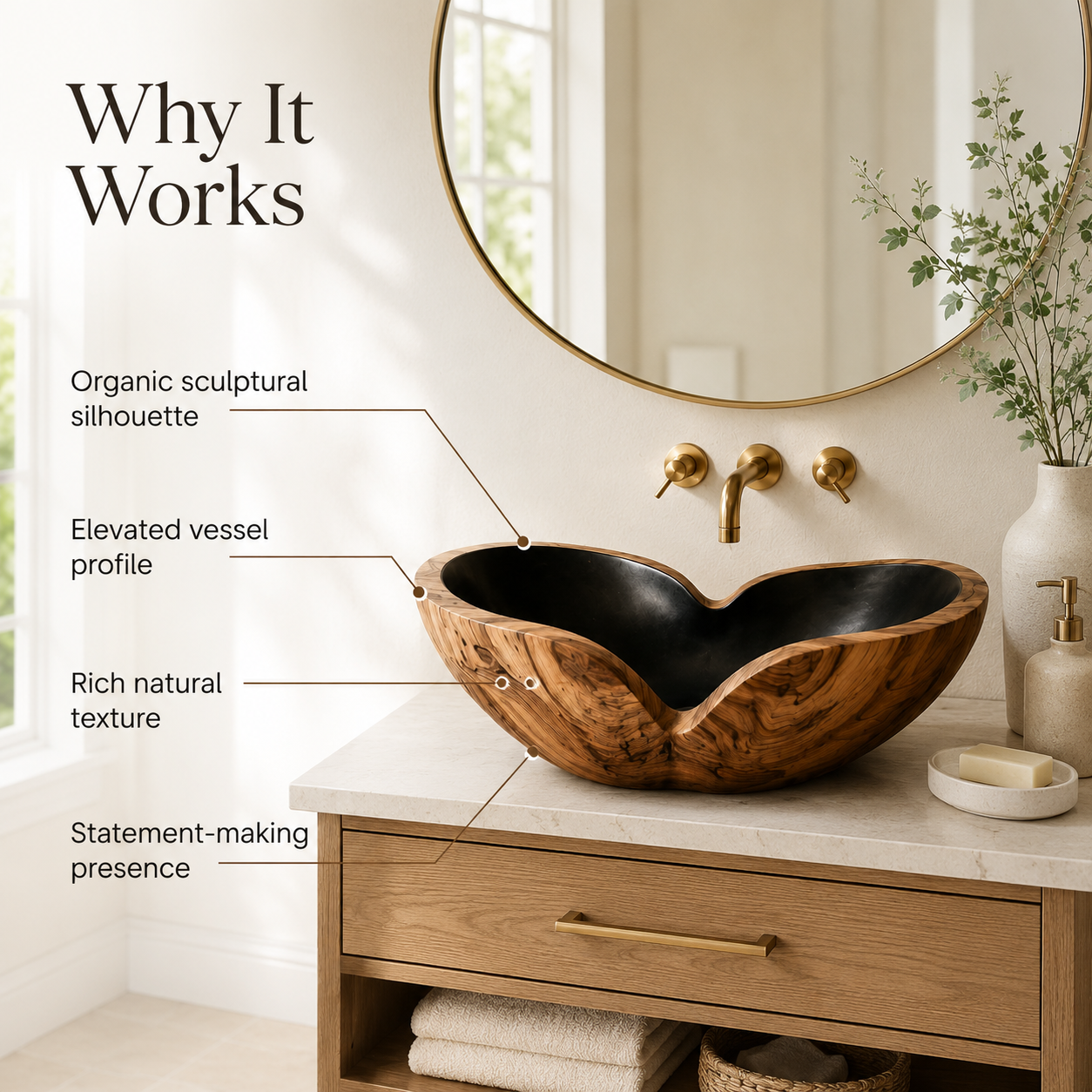 Nolan Warm Stone Vessel Sink - Design 135 - product image 09