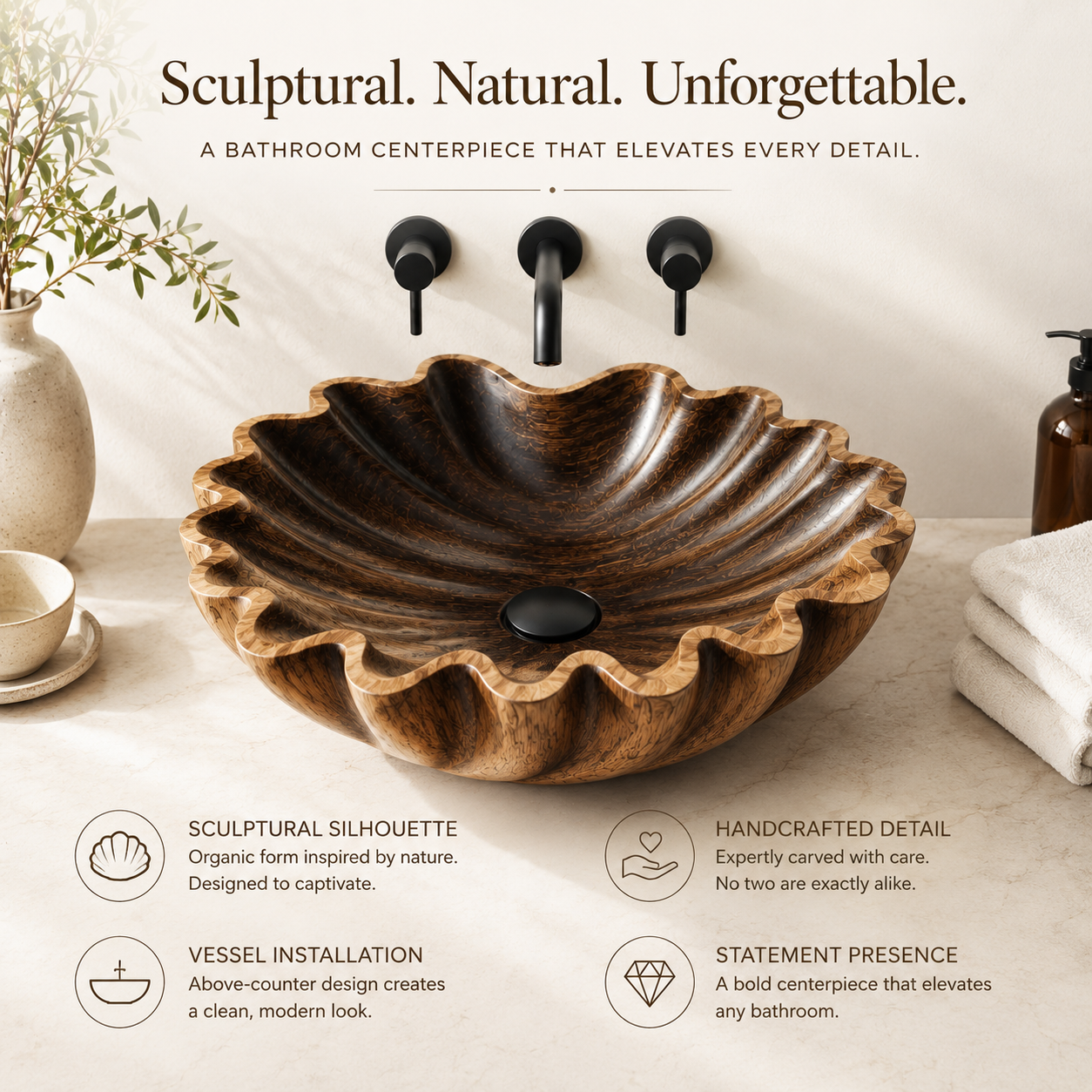 Arden Natural Stone Vessel Sink - Design 145 - product image 09
