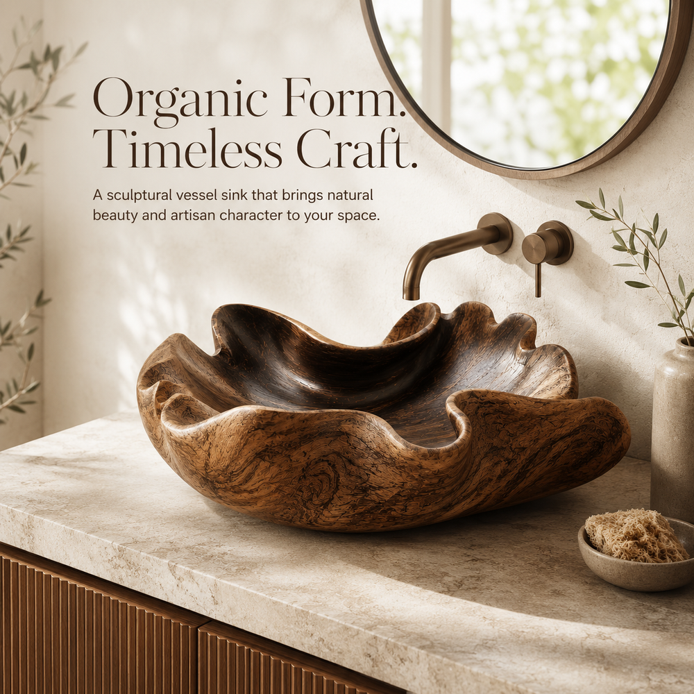 Mira Sculptural Bathroom Vessel Sink - Design 146 - product image 02