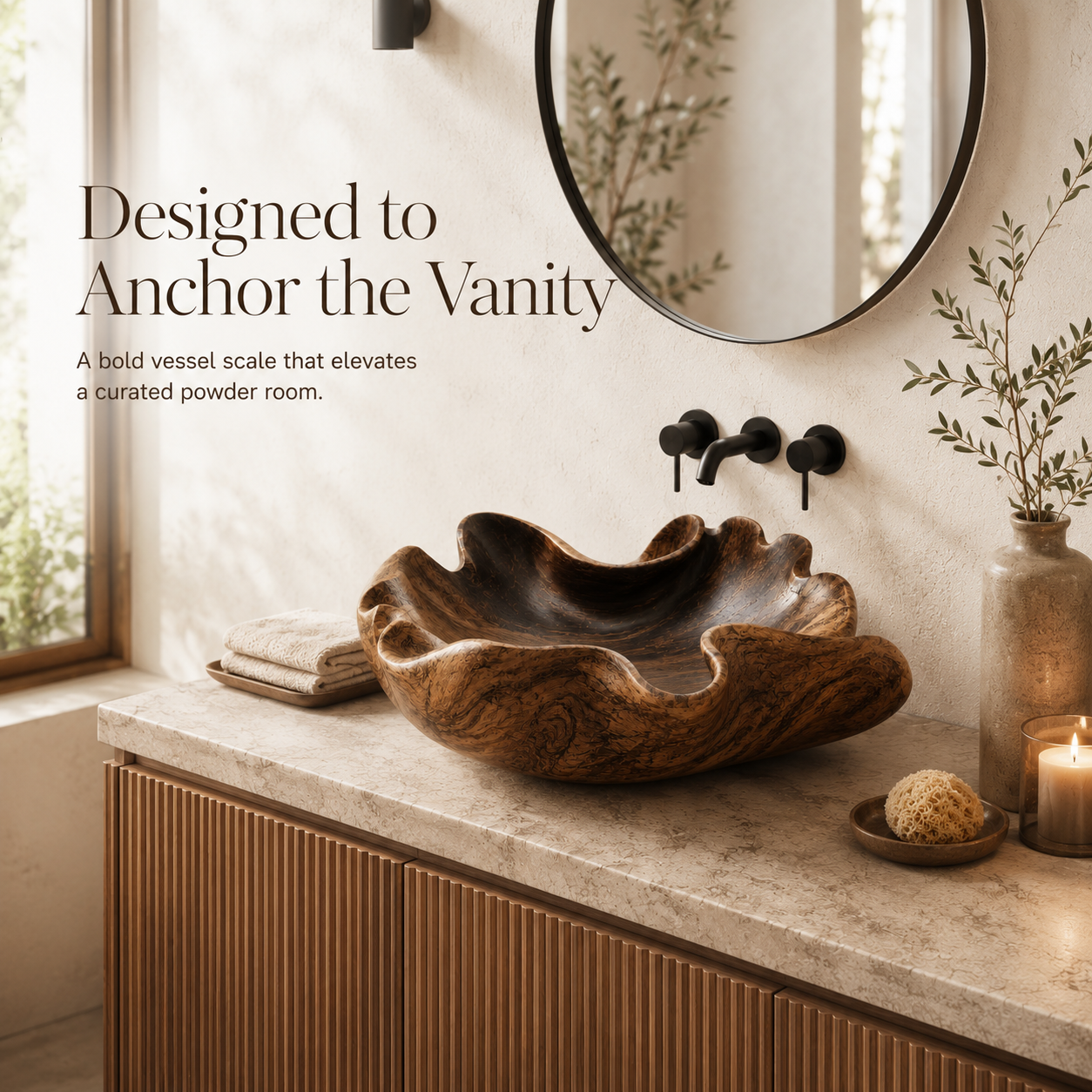 Mira Sculptural Bathroom Vessel Sink - Design 146 - product image 03