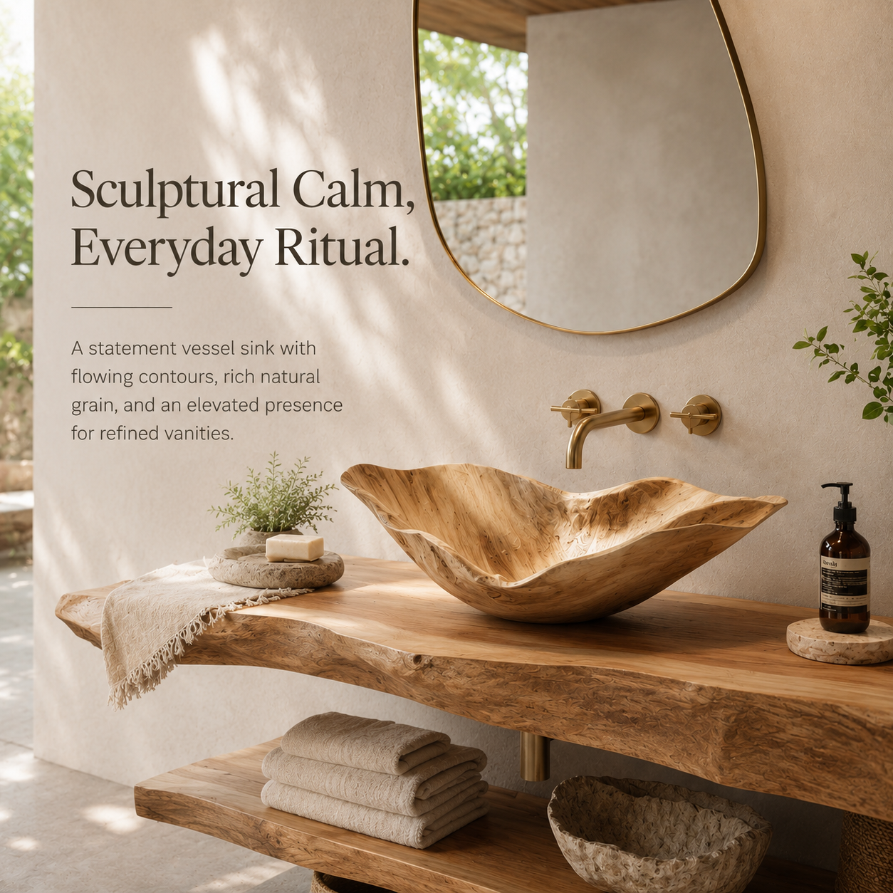 Nolan Warm Stone Vessel Sink - Design 151 - product image 02