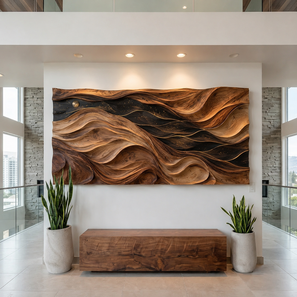 Aurelia Sculptural Wood Wall Art - Design 001 - main view