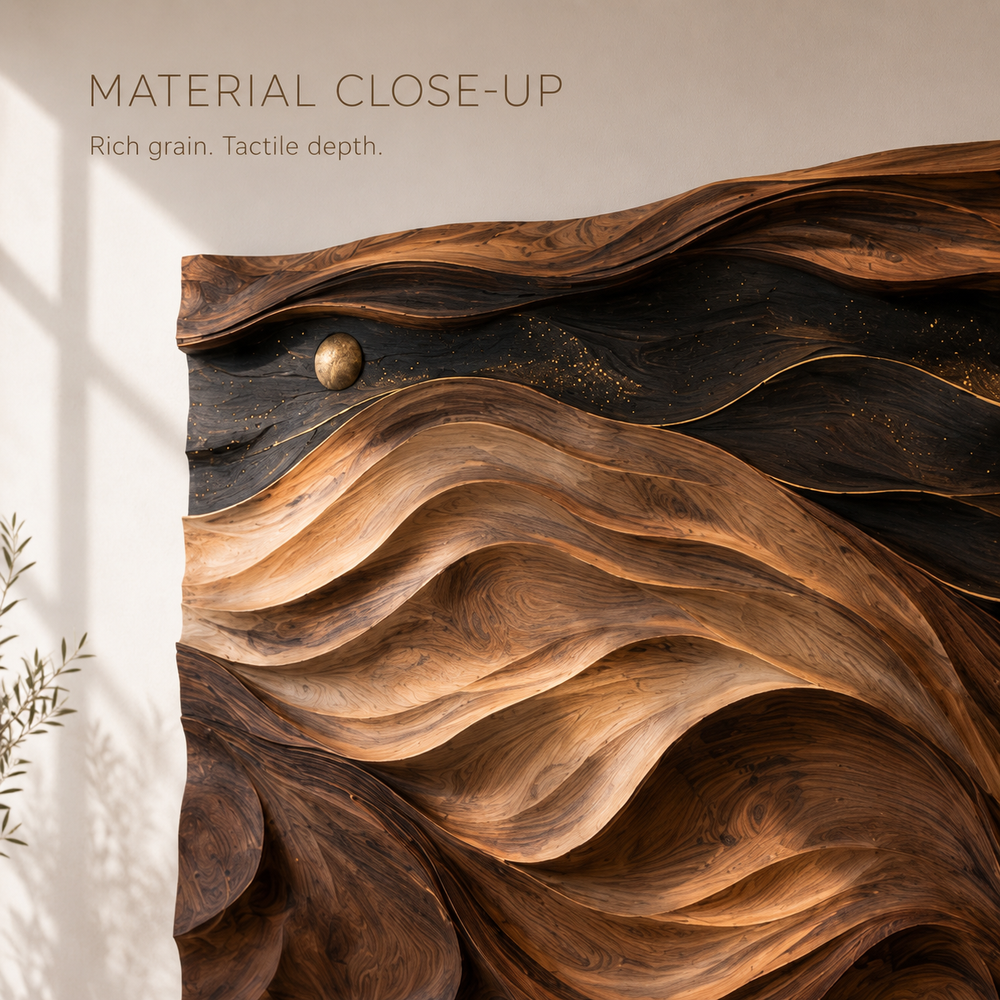 Aurelia Sculptural Wood Wall Art - Design 001 - product image 05