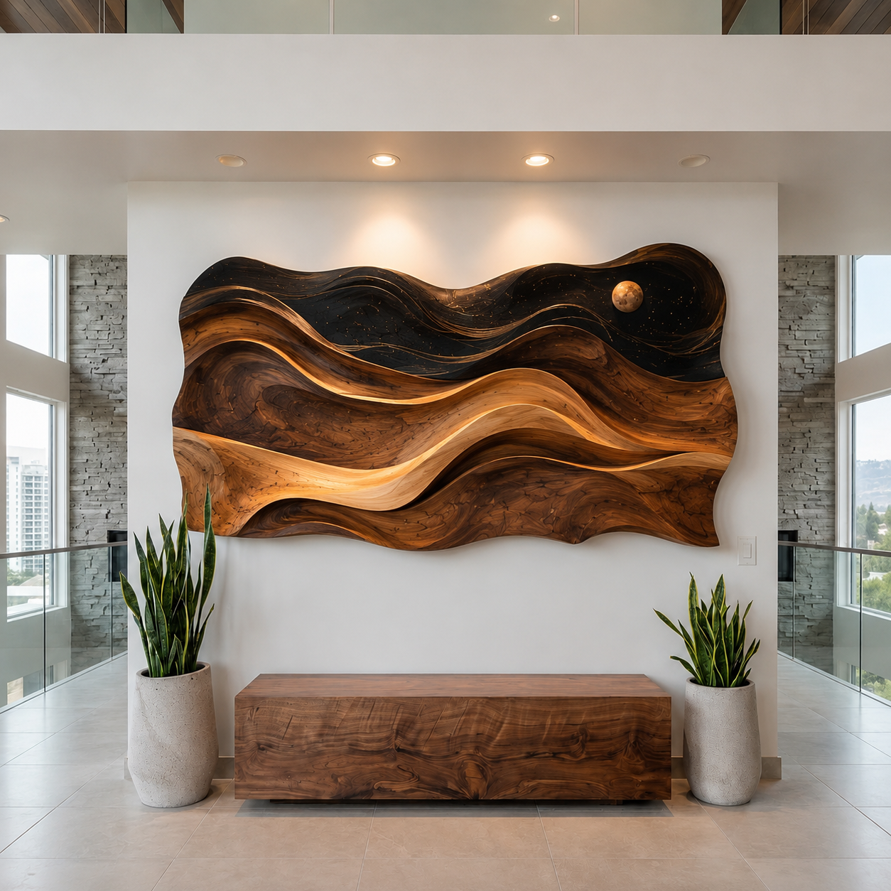 Aurelia Sculptural Wood Wall Art - Design 011 - main view