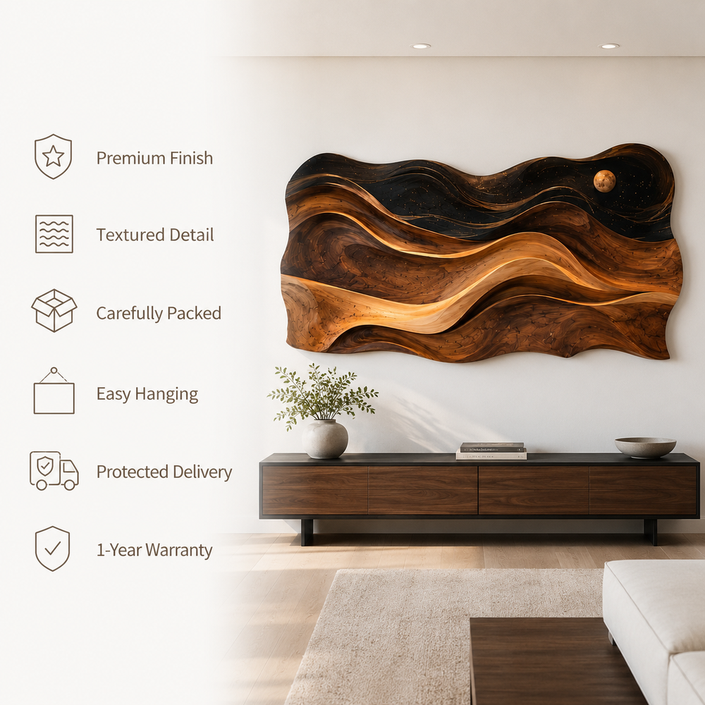 Aurelia Sculptural Wood Wall Art - Design 011 - product image 02