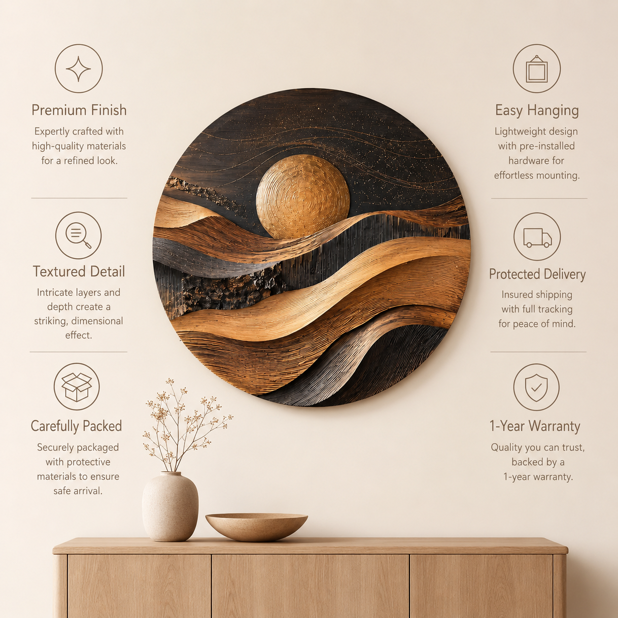 Aurelia Sculptural Wood Wall Art - Design 021 - product image 09