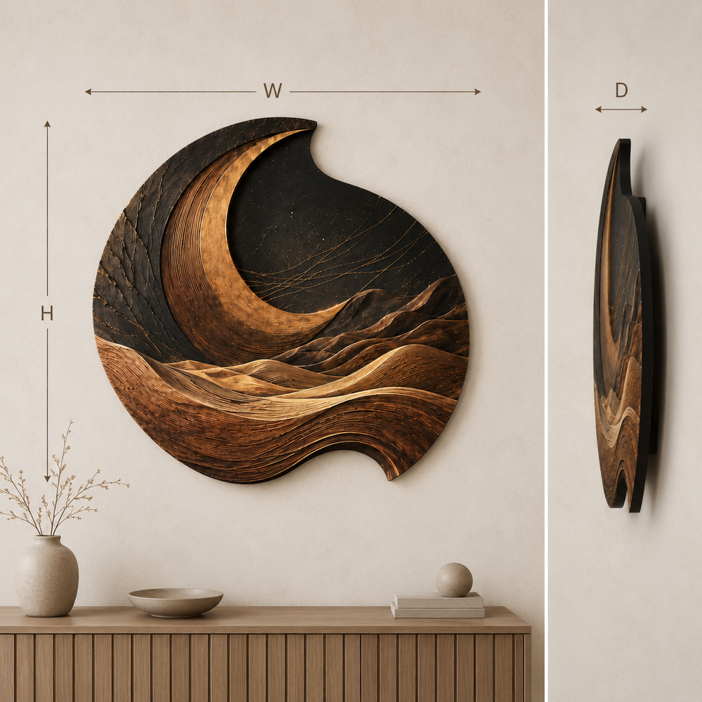 Aurelia Sculptural Wood Wall Art - Design 031 - product image 03