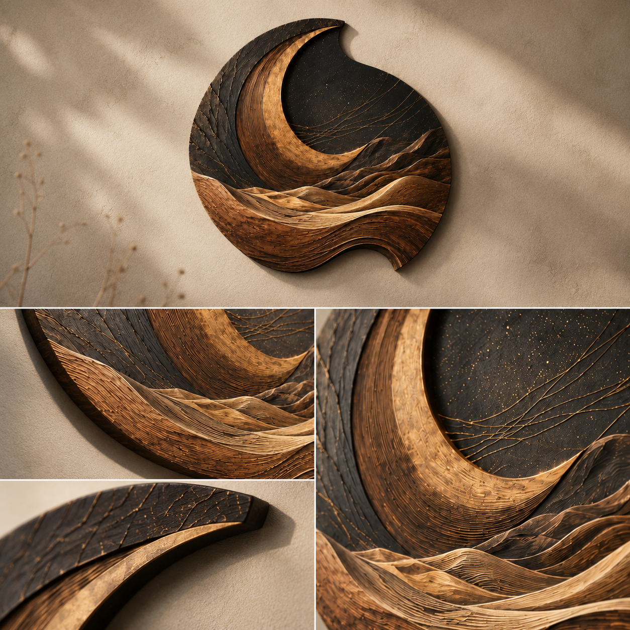 Aurelia Sculptural Wood Wall Art - Design 031 - product image 09
