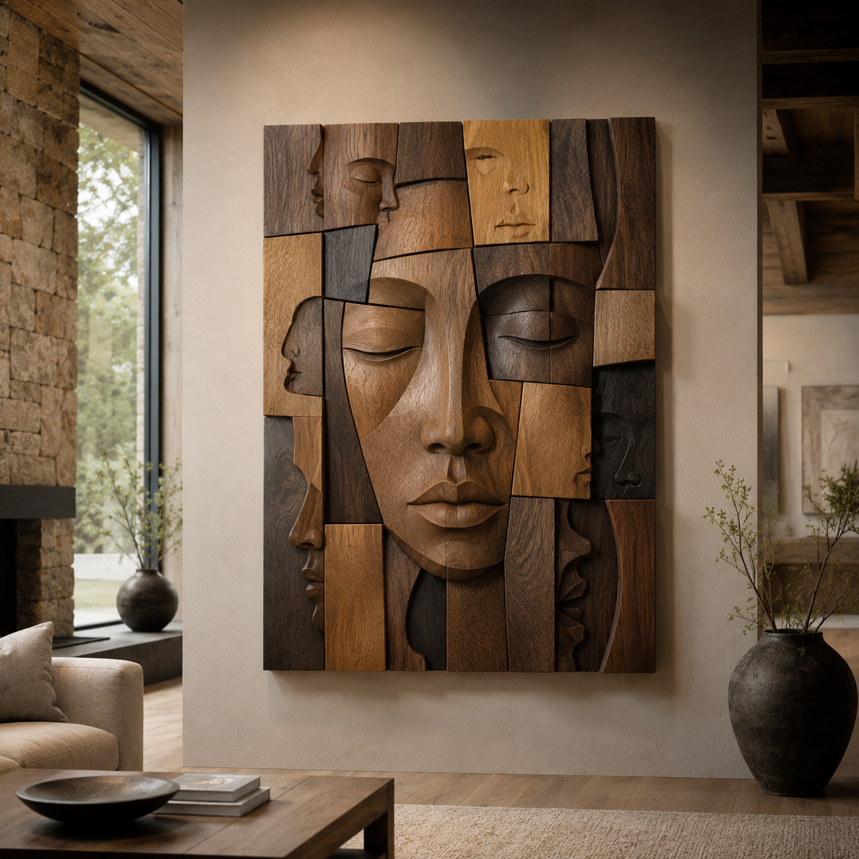 Veyra Warm Wood Wall Art - Design 037 - main view