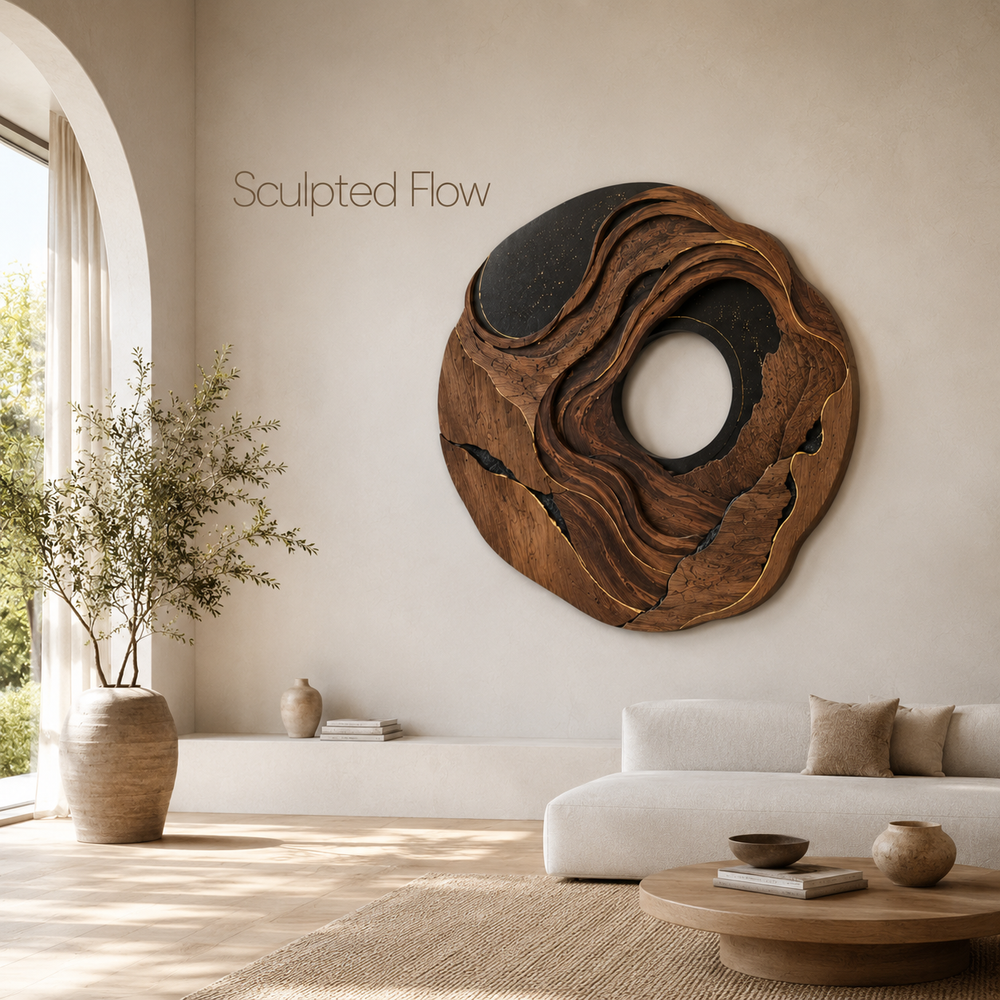 Aurelia Sculptural Wood Wall Art - Design 041 - product image 02