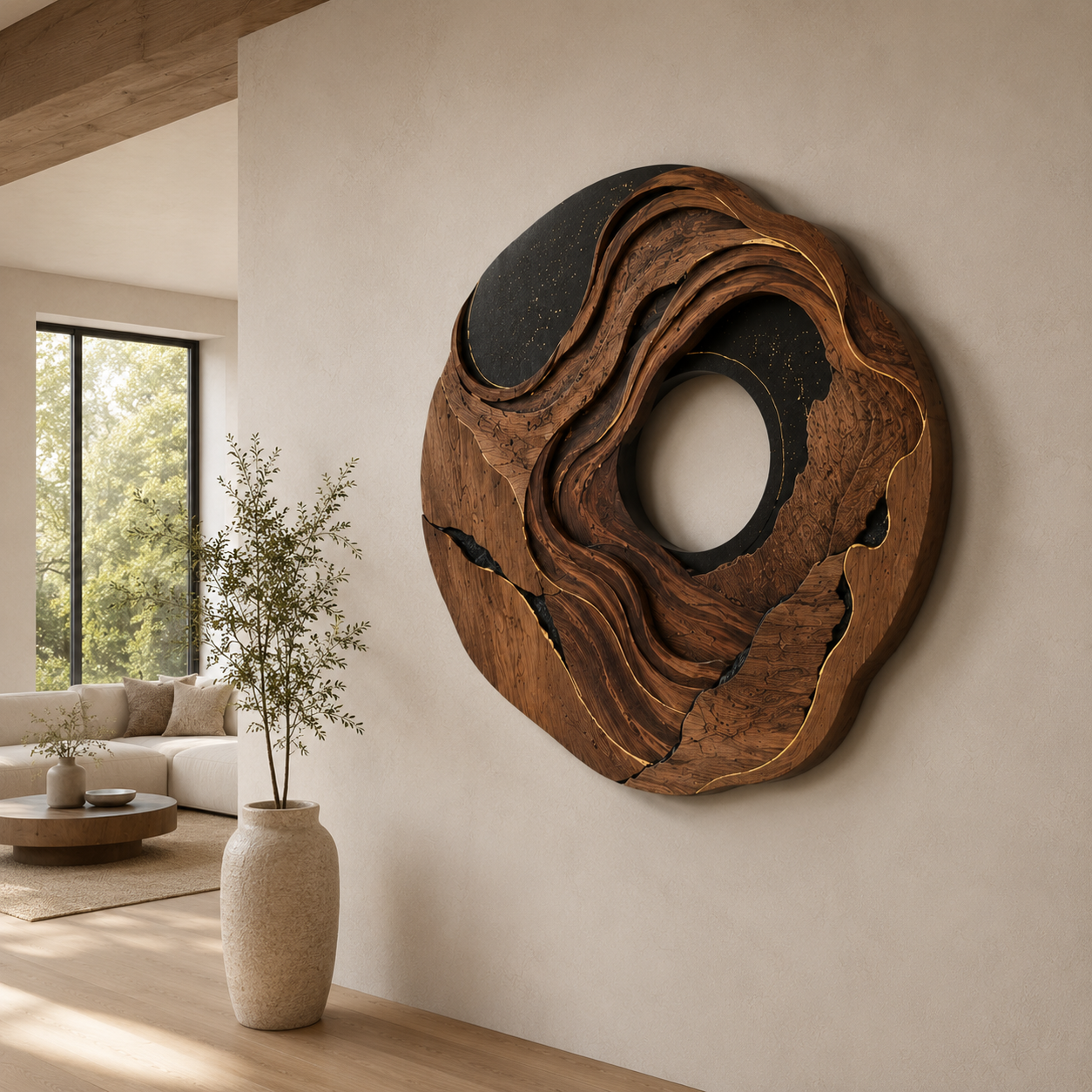 Aurelia Sculptural Wood Wall Art - Design 041 - product image 03