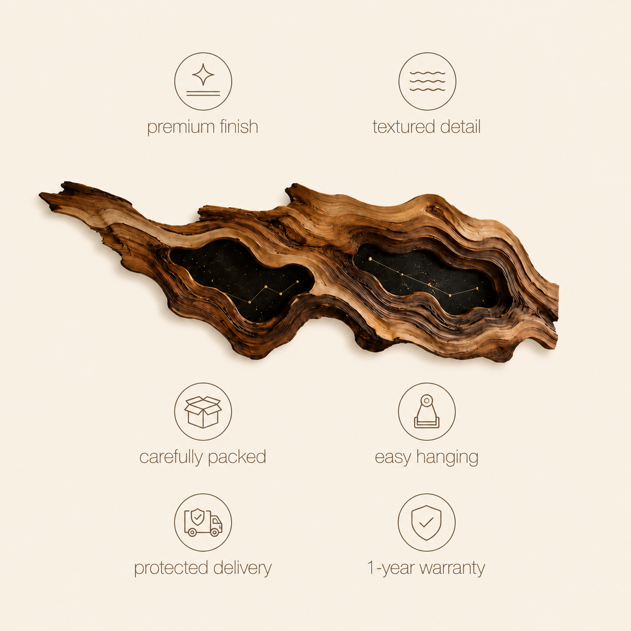 Aurelia Sculptural Wood Wall Art - Design 051 - product image 09