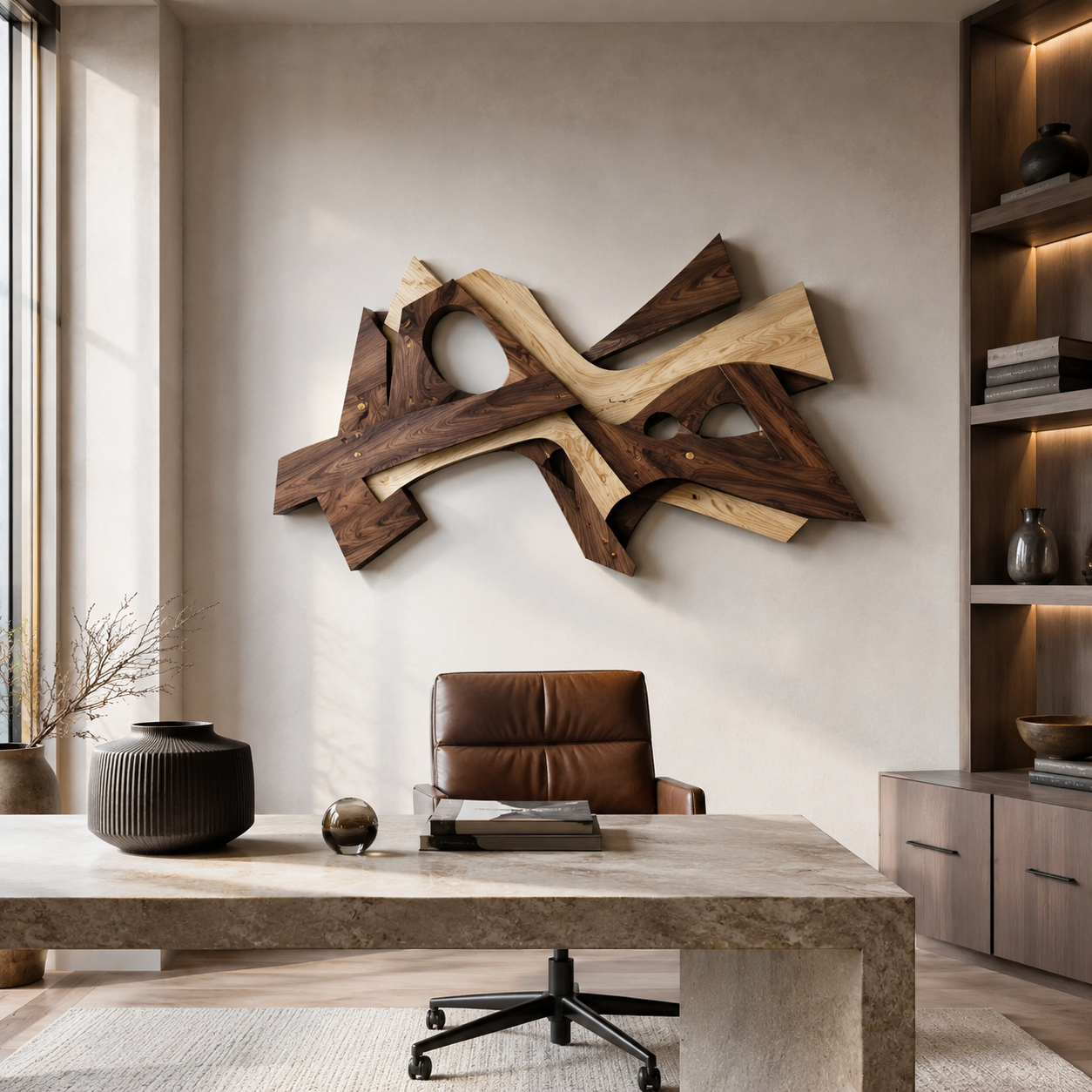 Veyra Warm Wood Wall Art - Design 057 - main view