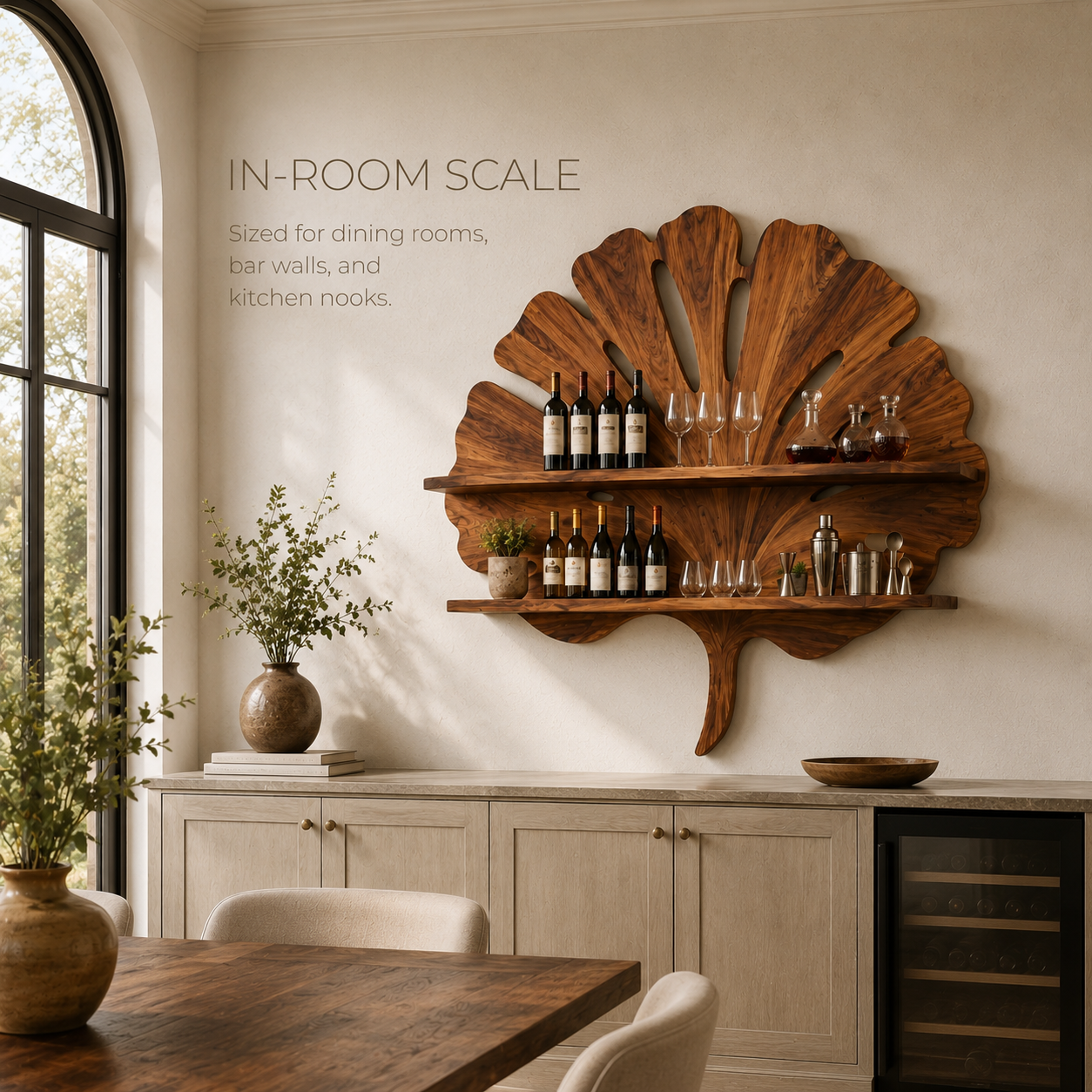 Solid Wood Wall Wine Rack with Glass Holder - Cellular - product image 04