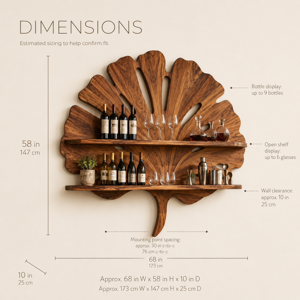 Solid Wood Wall Wine Rack with Glass Holder - Cellular - product image 08