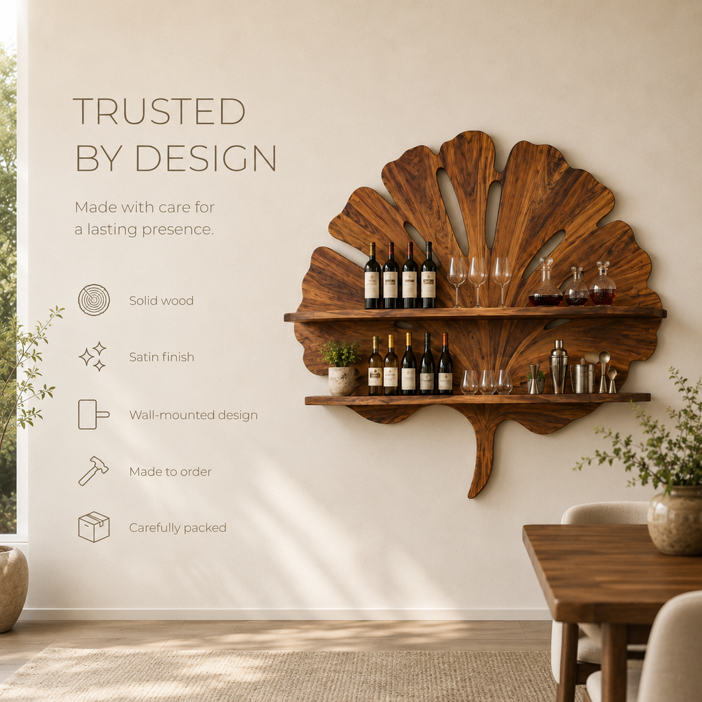 Solid Wood Wall Wine Rack with Glass Holder - Cellular - product image 09