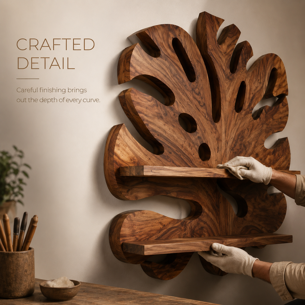 Solid Wood Wall Wine Rack with Glass Holder - 5 Bottle - Gallery Rail - product image 06