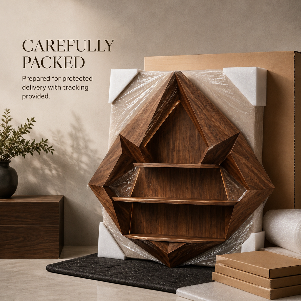 Solid Wood Wall Wine Rack with Glass Holder - 5 Bottle - Cellular - product image 11