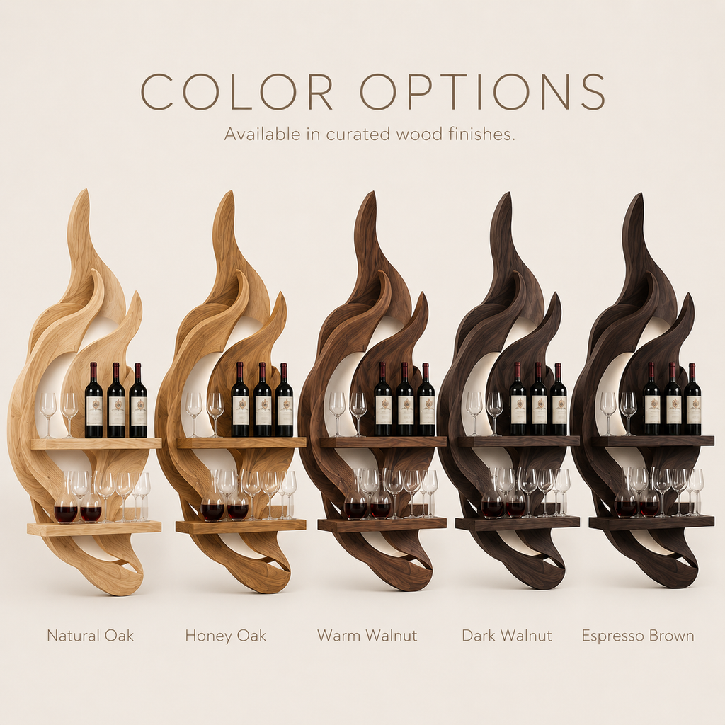 Solid Wood Wall Wine Rack with Glass Holder - 5 Bottle - Gallery Rail - product image 10