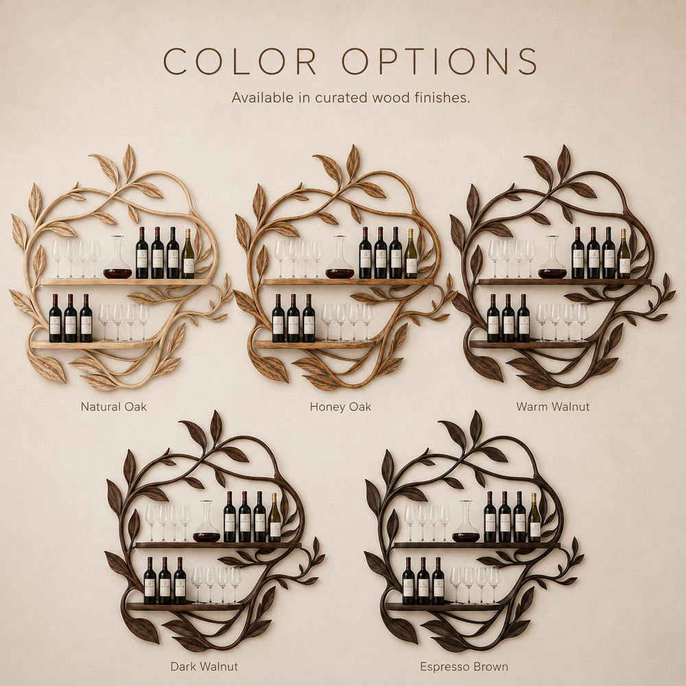 Solid Wood Wall Wine Rack with Glass Holder - 5 Bottle - Cellular - product image 10