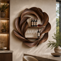 Solid Wood Wall Wine Rack with Glass Holder - Crescent - main view