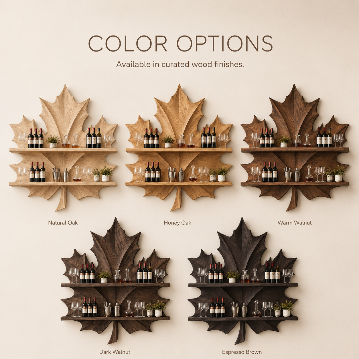 Solid Wood Wall Wine Rack with Glass Holder - Cellular - product image 11