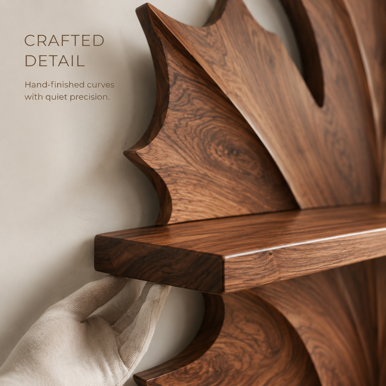 Solid Wood Wall Wine Rack with Glass Holder - Crescent - product image 06
