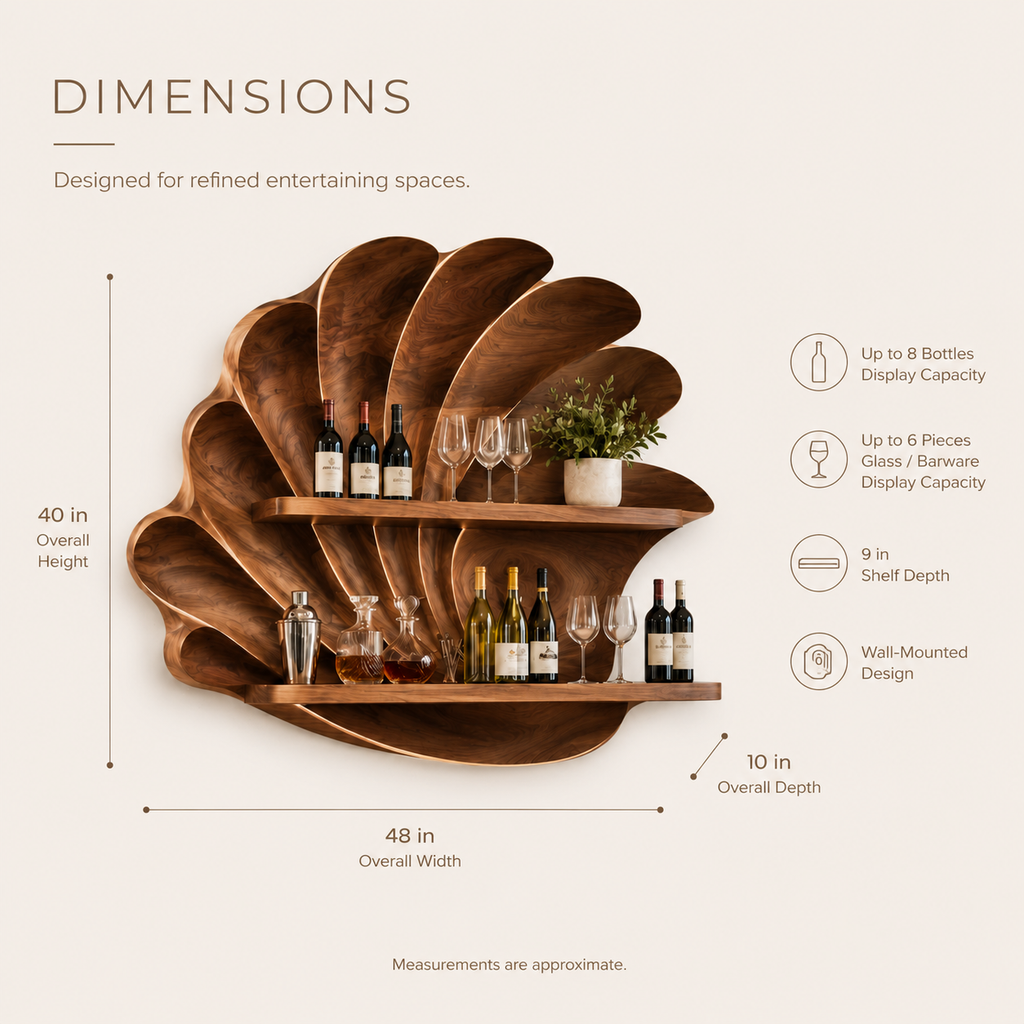 Solid Wood Wall Wine Rack with Glass Holder - Gallery Rail - product image 08