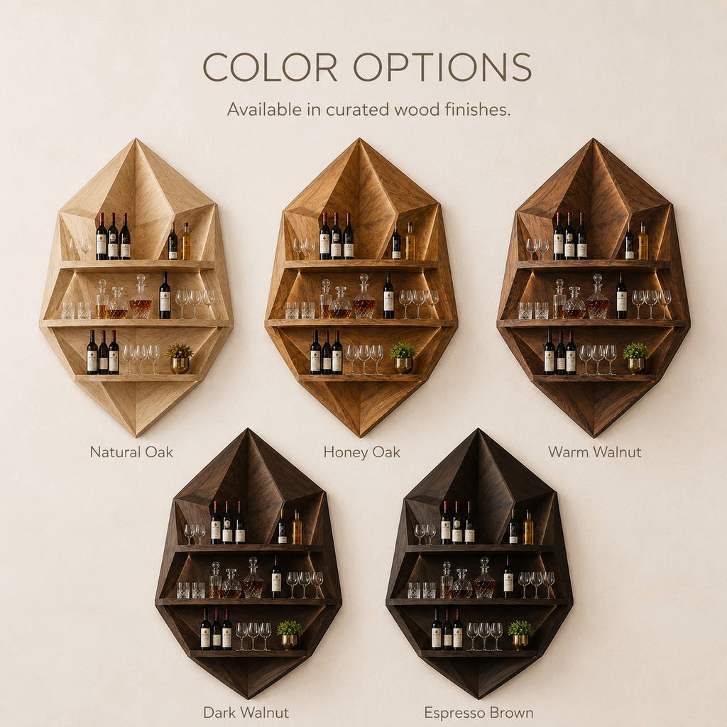 Solid Wood Wall Wine Rack with Glass Holder - Cellular - product image 10