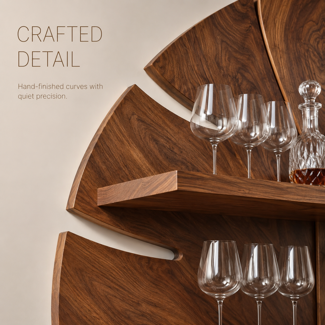 Solid Wood Wall Wine Rack with Glass Holder - Gallery Rail - product image 06