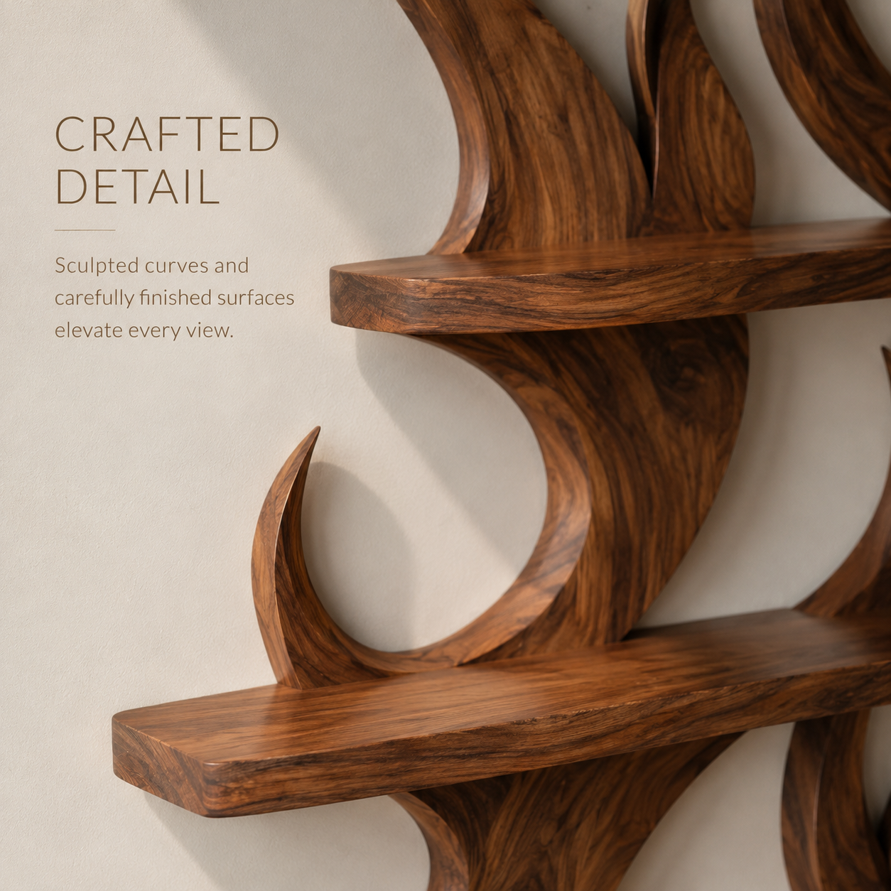 Solid Wood Wall Wine Rack with Glass Holder - Branch Form - product image 06