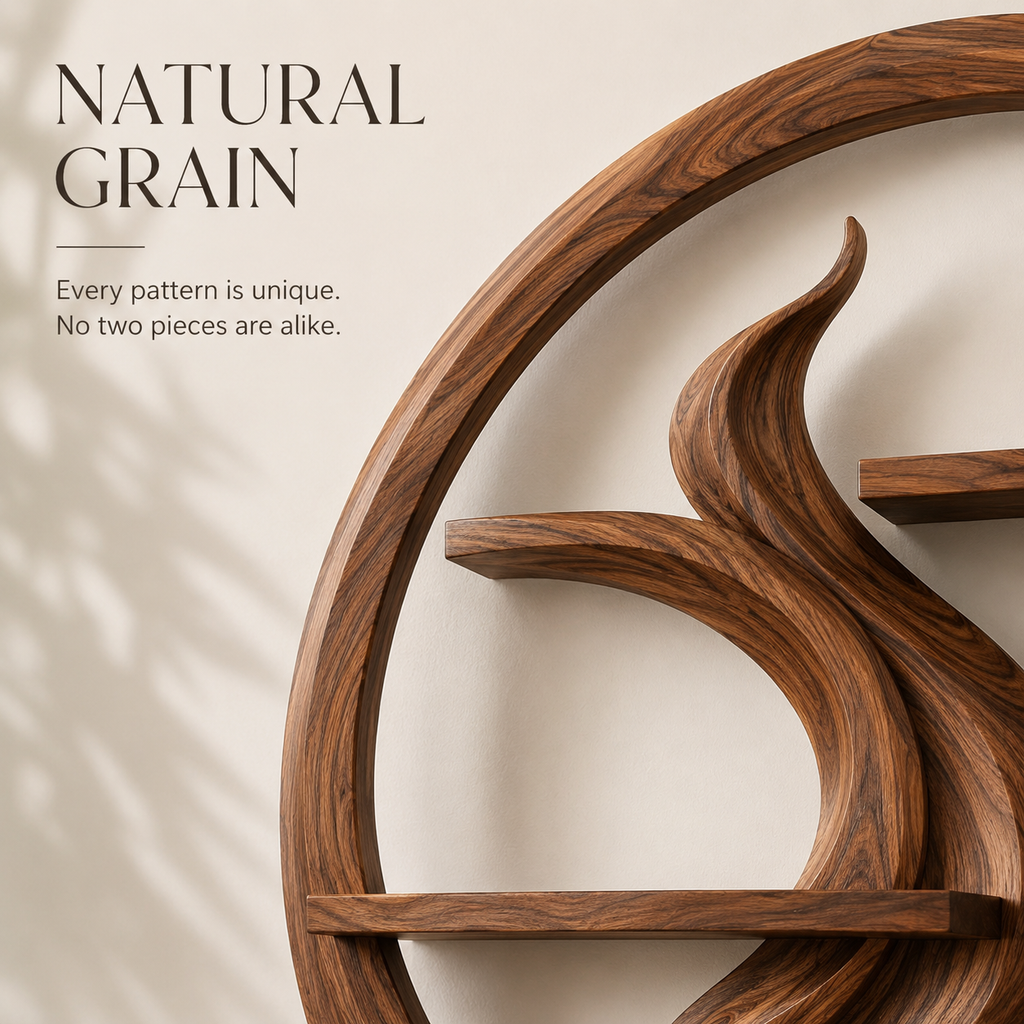 Solid Wood Wall Wine Rack with Glass Holder - Crescent - product image 05