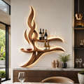 Solid Wood Wall Wine Rack with Glass Holder - Cellular - main view