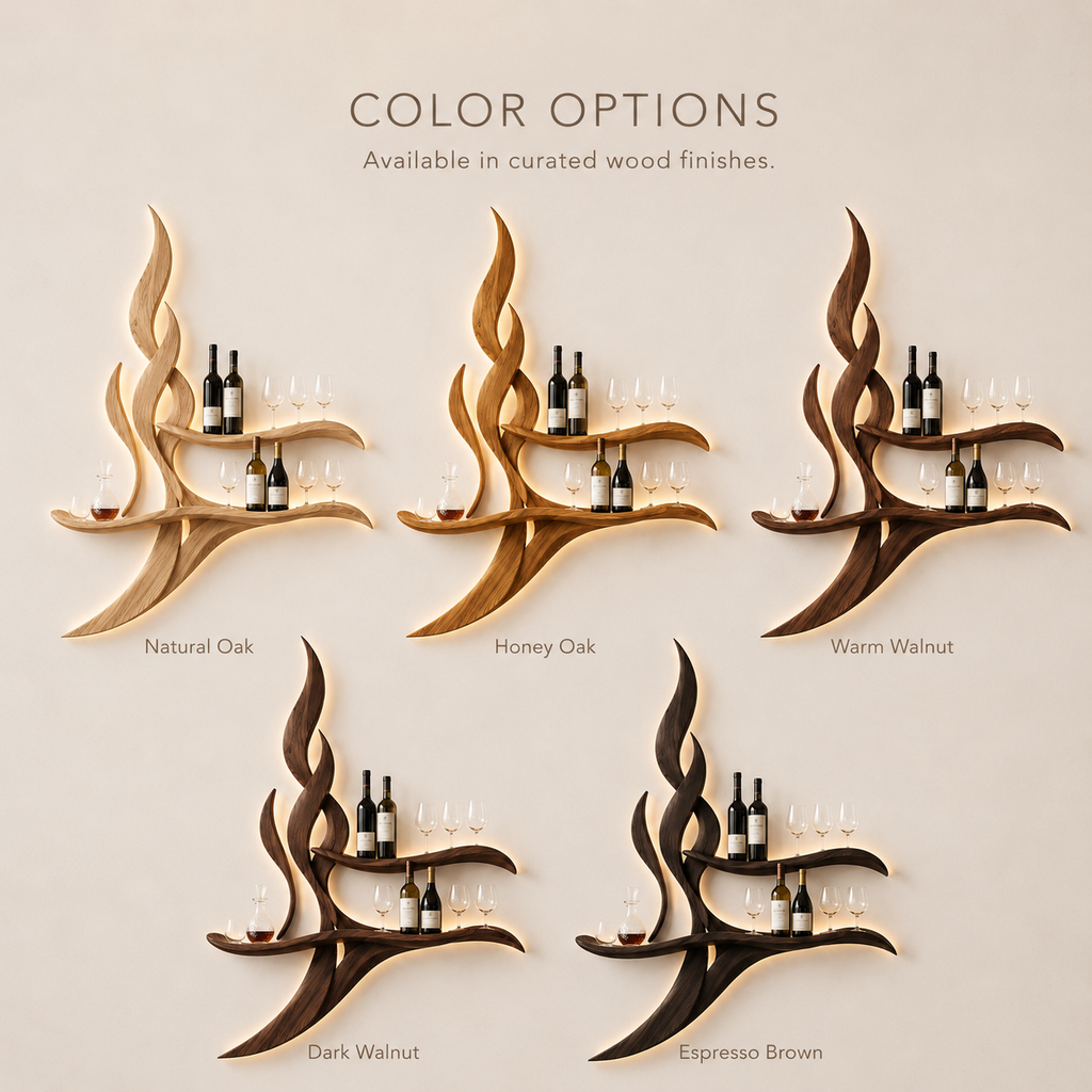 Solid Wood Wall Wine Rack with Glass Holder - Cellular - product image 11