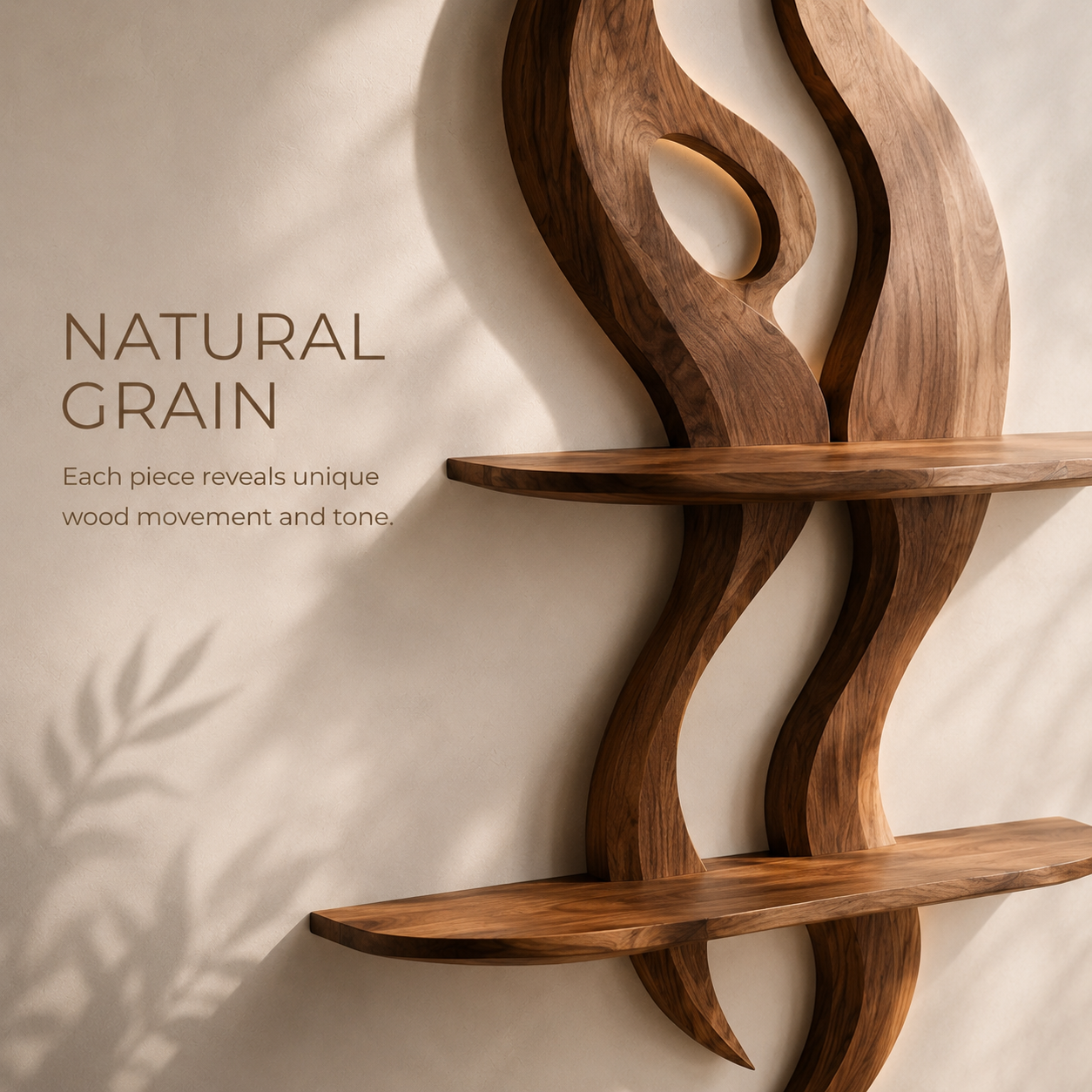 Solid Wood Wall Wine Rack with Glass Holder - Branch Form - product image 05