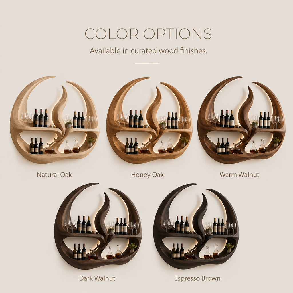 Solid Wood Wall Wine Rack with Glass Holder - Cellular - product image 11