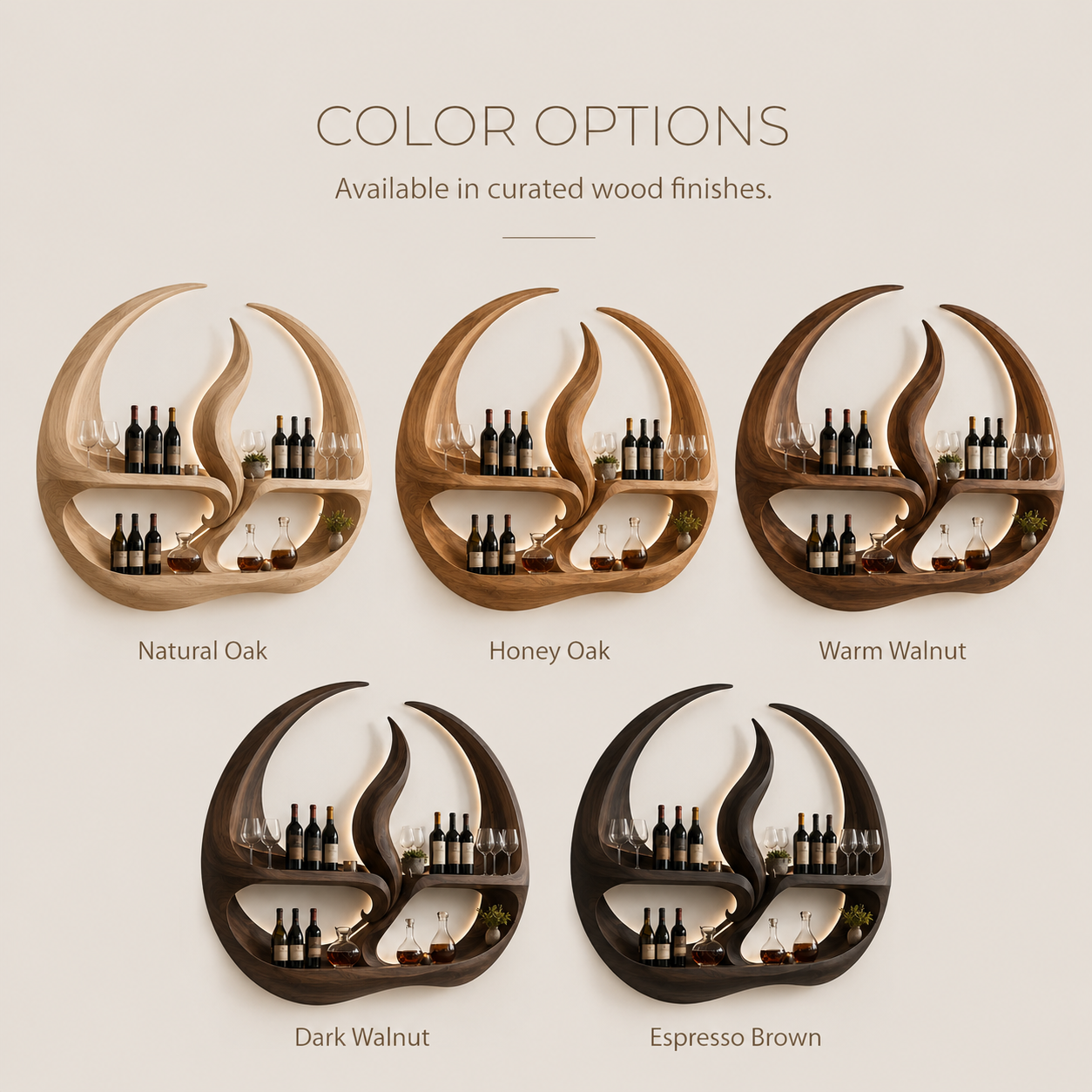 Solid Wood Wall Wine Rack with Glass Holder - Cellular - product image 11