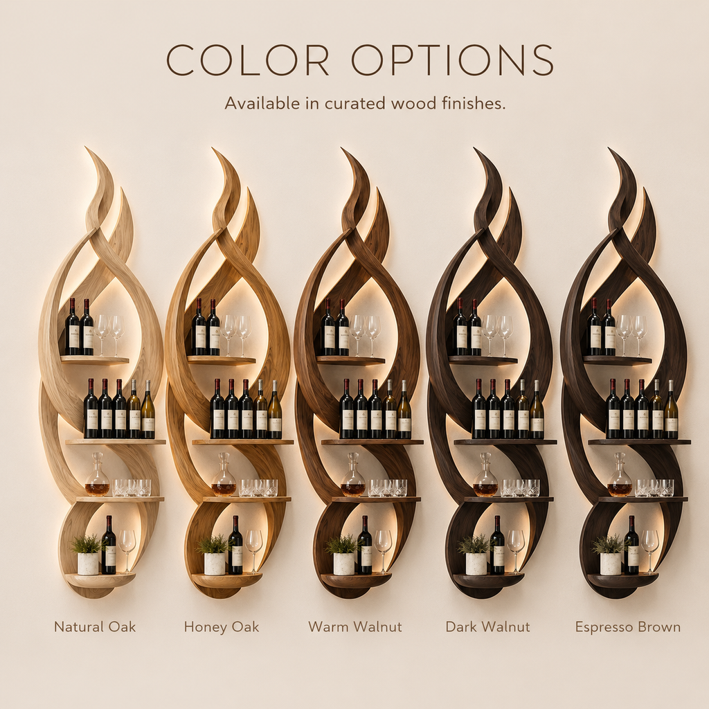Solid Wood Wall Wine Rack with Glass Holder - Gallery Rail - product image 09