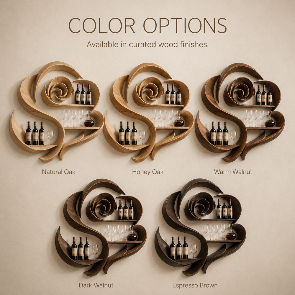 Solid Wood Wall Wine Rack with Glass Holder - Live Edge - product image 11