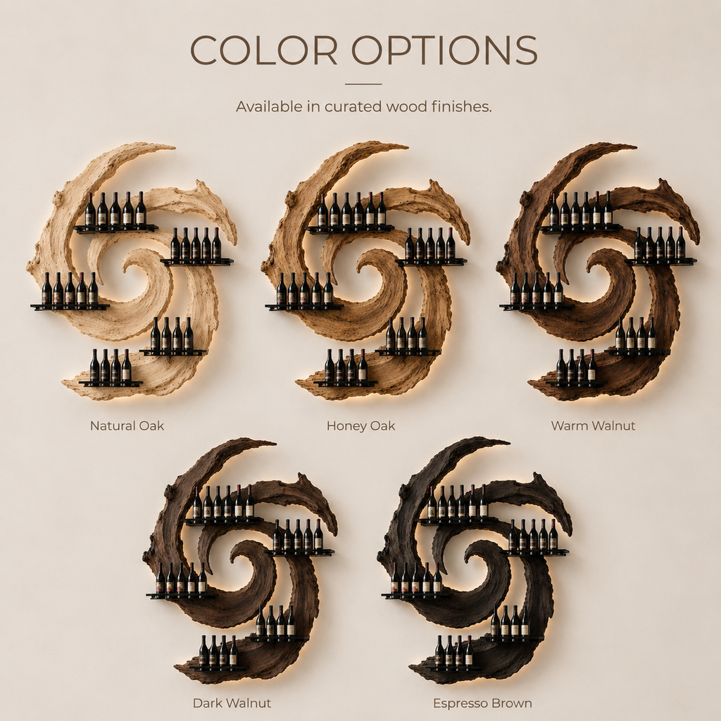Solid Wood Wall Wine Rack with Glass Holder - Crescent - product image 11