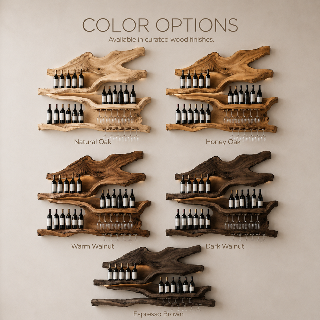 Solid Wood Wall Wine Rack with Glass Holder - Cellular - product image 11