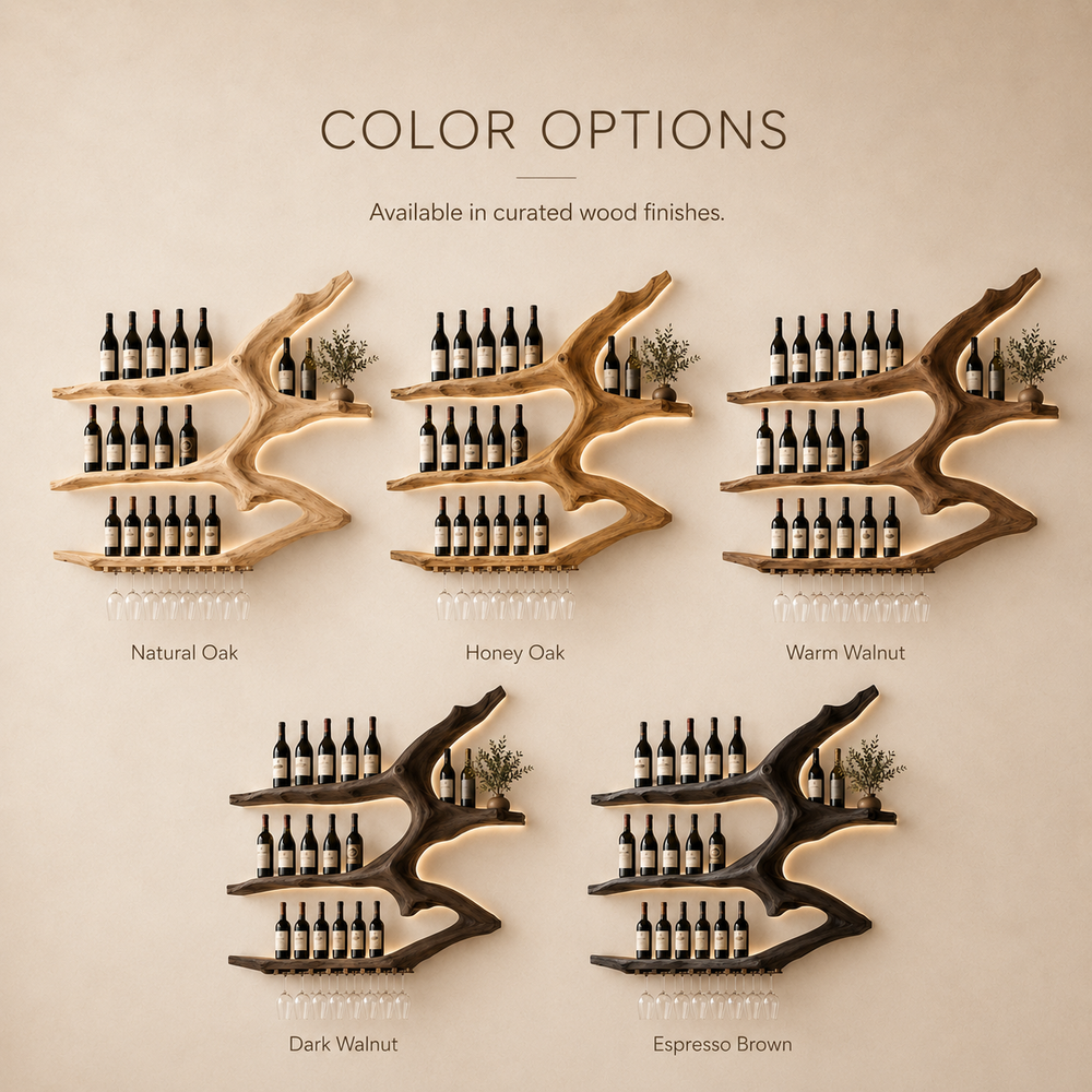 Solid Wood Wall Wine Rack with Glass Holder - Gallery Rail - product image 11