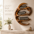 Solid Wood Wall Wine Rack with Glass Holder - Live Edge - main view